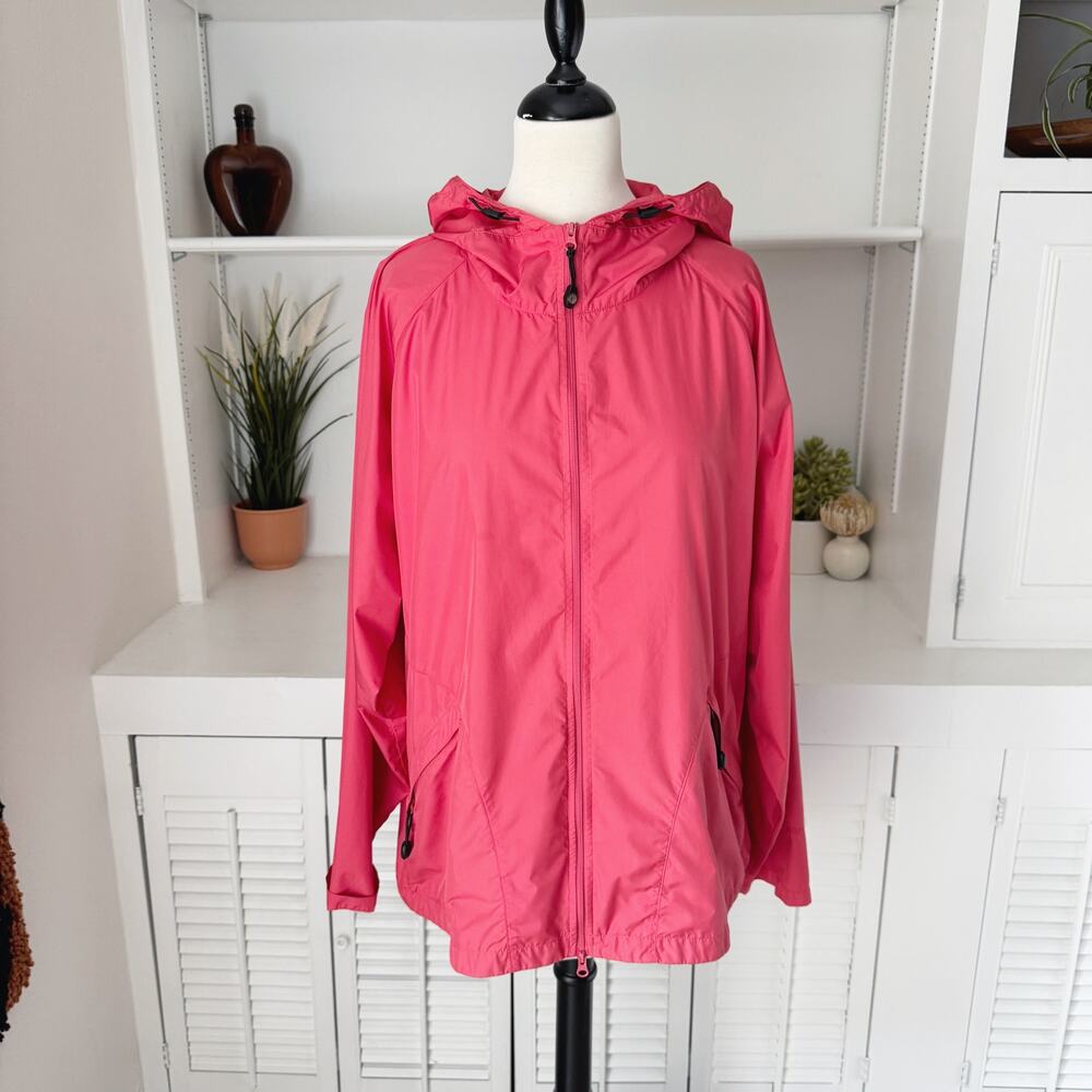 Woolrich Full Zip Shell Hooded Windbreaker Jacket Rhubarb Size XL